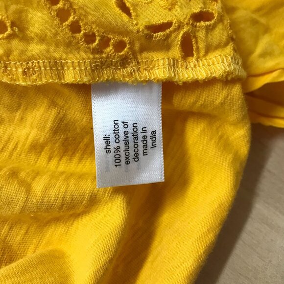 LANE BRYANT - WOMEN'S 14/16 -YELLOW V NECK SHORT CAP SLEEVES 100% COTTON TOP - Picture 8 of 8